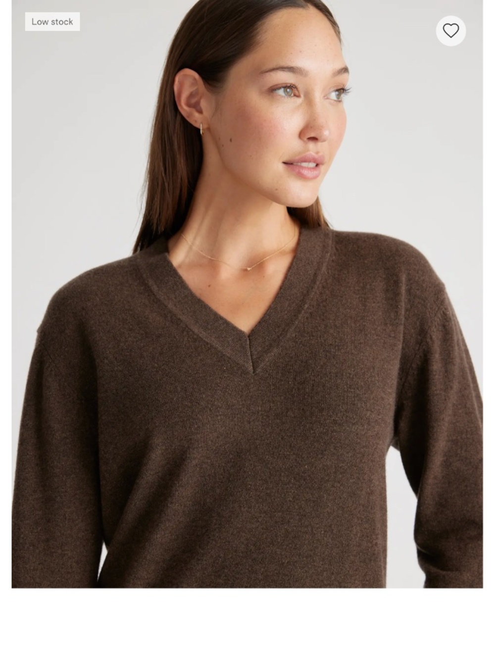 Quince Brown Mongolian Cashmere V-Neck Midi Sweater Dress Medium - Picture 5 of 16